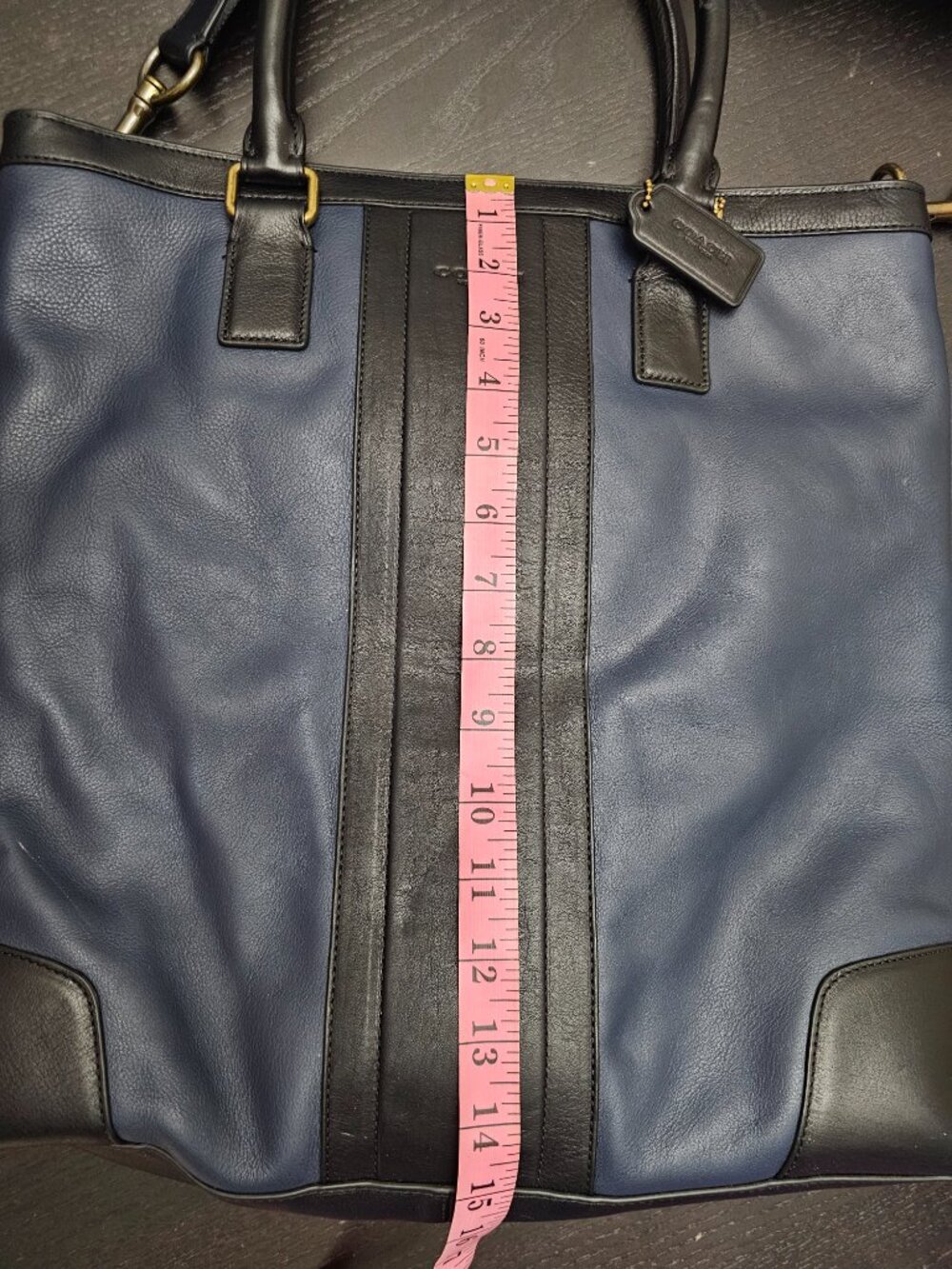 Coach Men's Tote Bag in Blue and Black Leather F71640. Brand New! - Picture 14 of 16